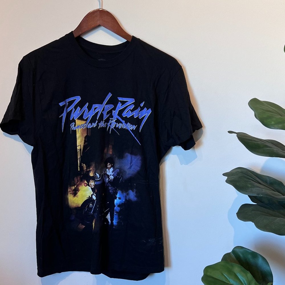 Purple Rain T-Shirt Color Yellow Black Size M